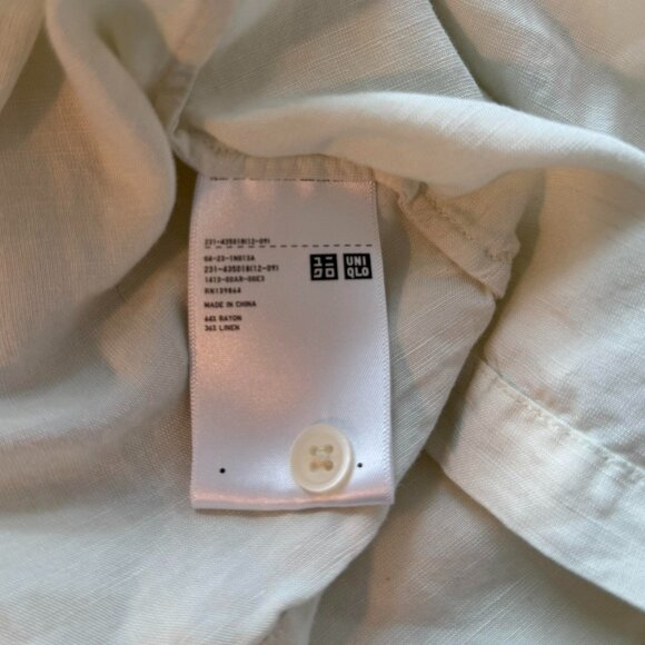 Uniqlo - Linen Cream Button Up (Size XL) - Picture 5 of 5